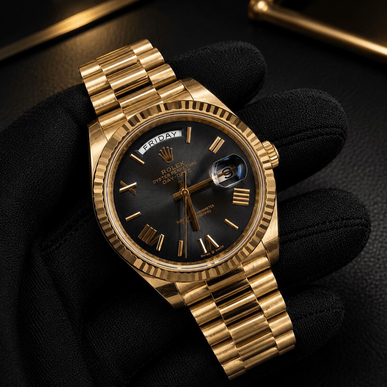 Rolex Day-Date Swiss ETA Rose Gold Watch 40mm