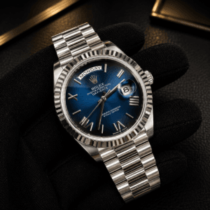 Rolex Day-Date Swiss ETA Blue Dial Watch 40mm