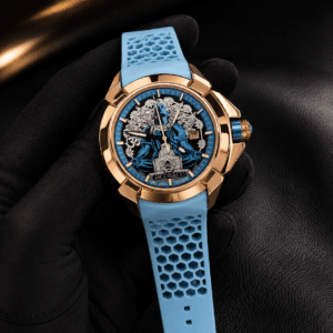 Jacob & Co Epic X Rudra Edition Automatic Watch Blue Dial Sky Blue Silicone Strap