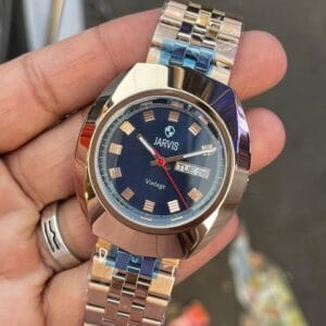 Jarvis Vintage 42MM Quartz Men's Watch with Stainless Steel Bracelet and Day Date Display