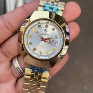 Jarvis Vintage 42MM Quartz Men's Watch with Stainless Steel Bracelet and Day Date Display
