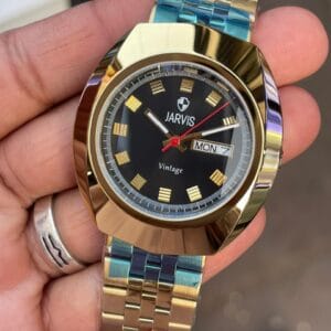 Jarvis Vintage 42MM Quartz Men's Watch with Stainless Steel Bracelet and Day Date Display