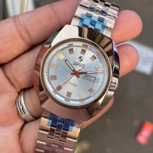 Jarvis Vintage 42MM Quartz Men's Watch with Stainless Steel Bracelet and Day Date Display
