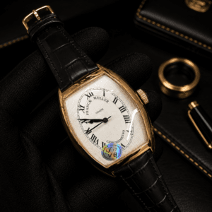 Franck Muller Curvex Rose Gold Automatic Men's Watch with Sapphire Glass and Premium Leather Strap