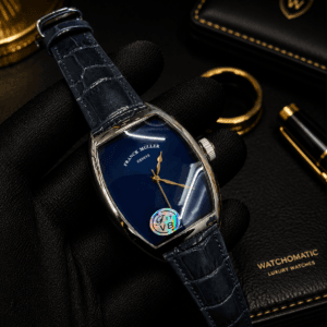 Franck Muller Curvex Silver Automatic Men's Watch with Sapphire Glass and Premium Leather Strap