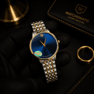 Movado Premium Slim Dual Tone Quartz Watch for Men and Women with Japan Quartz Movement and Stainless Steel Bracelet