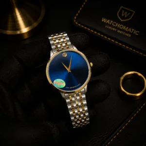 Movado Premium Slim Dual Tone Quartz Watch for Men and Women with Japan Quartz Movement and Stainless Steel Bracelet