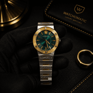 Versace Green Dial Women's Watch OG Authentic Quality Silver Gold Stainless Steel Luxury Watch
