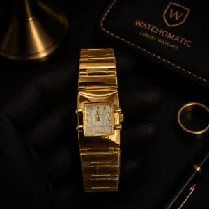 Omega Constellation Quadro Yellow Gold Ladies Watch Japan Movement