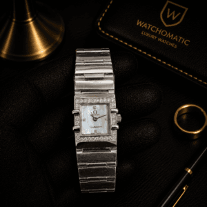 Omega Constellation Quadro Diamond Bezel Silver Stainless Steel Ladies Watch Japan Movement