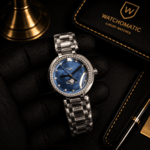 Longines Prima Luna Moonphase Diamond Bezel Stainless Steel Ladies Watch Japan Quartz