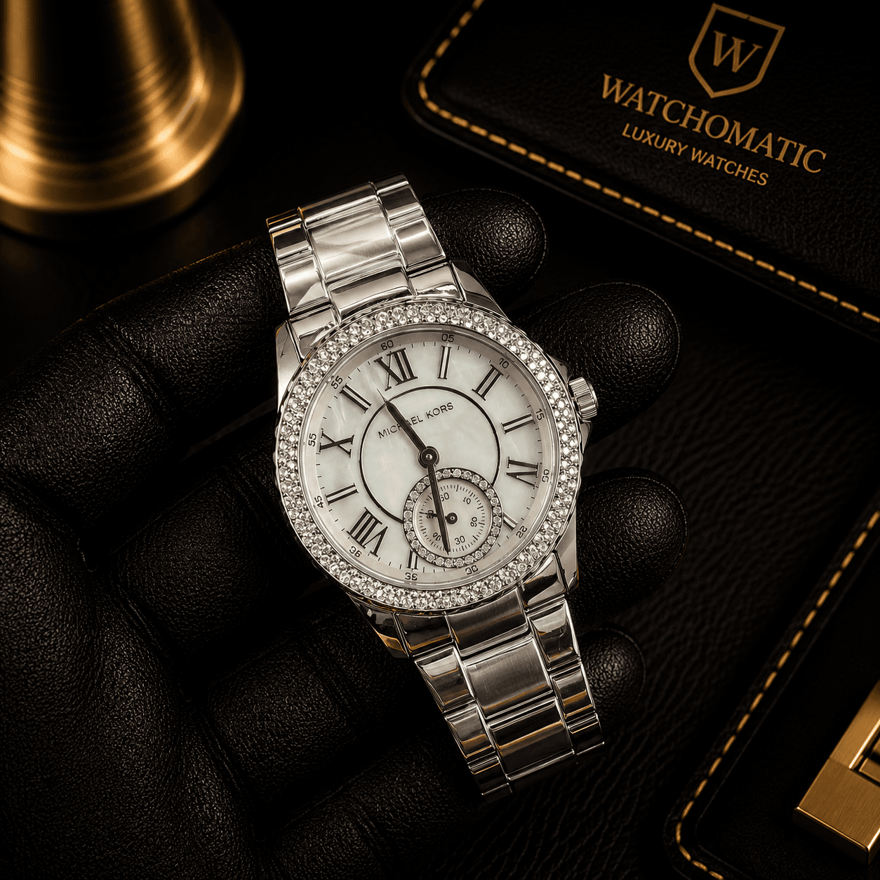 Michael Kors OG Authentic Women's Diamond Bezel Two Tone Watch Japan Movement Original Unregistered
