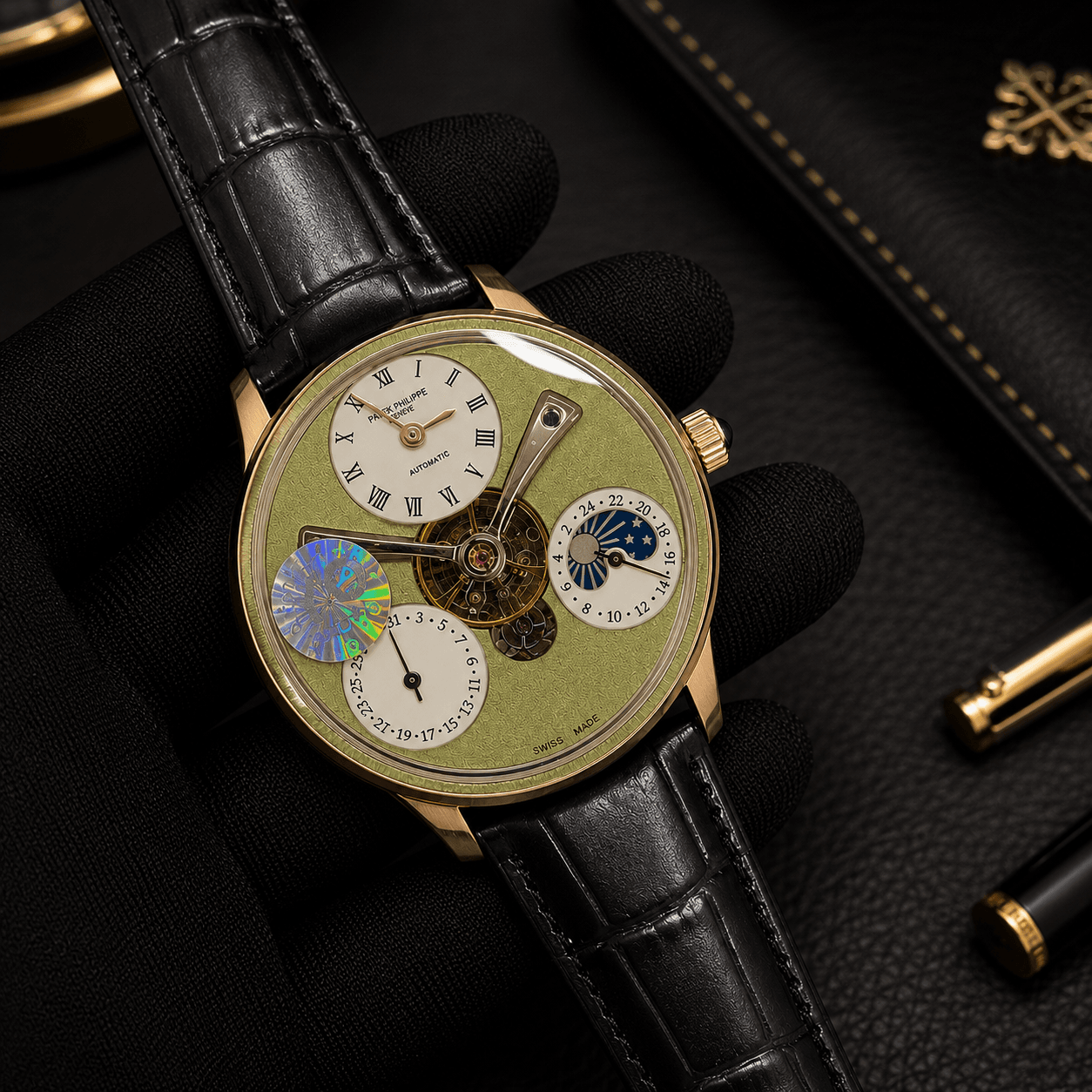 Patek Philippe Flying Tourbillon Automatic Sapphire Glass Luxury Watch