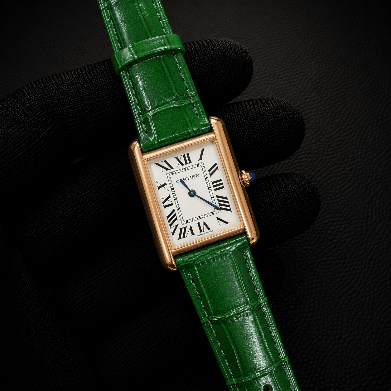 Cartier Tank Leather Strap Japan Movement Women's Watch
