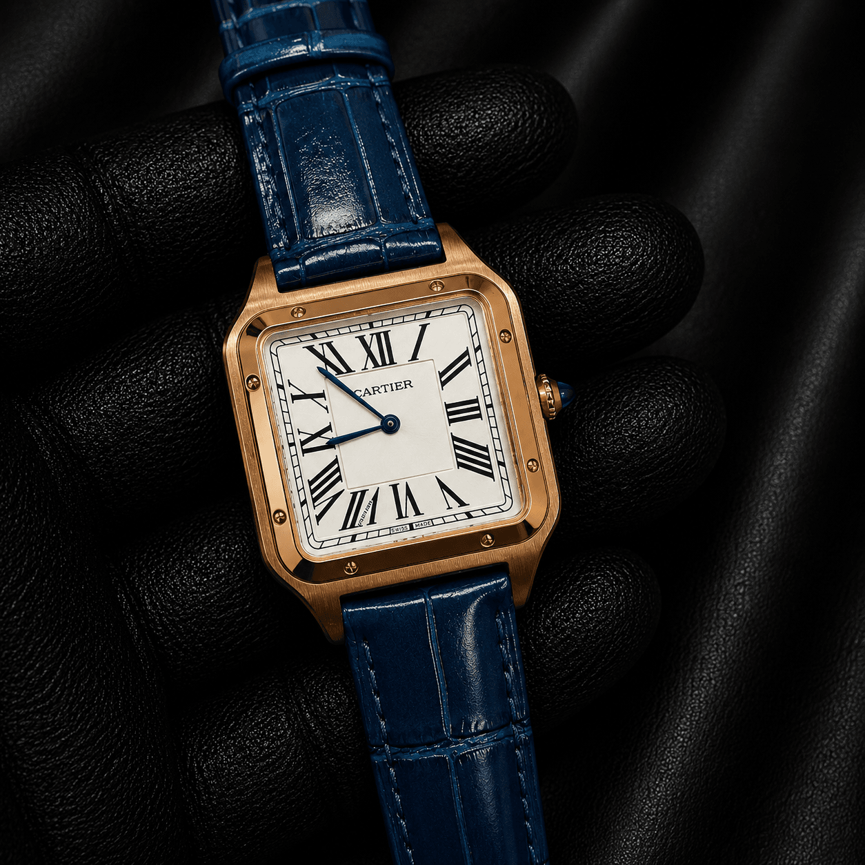 Cartier Santos-Dumont Men's Leather Strap Japan Movement Watch