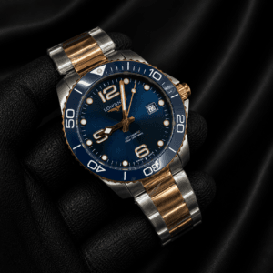 Longines HydroConquest Automatic 41MM Men's Watch with Ceramic Bezel Two Tone Stainless Steel Bracelet Green Blue Brown Black Dial