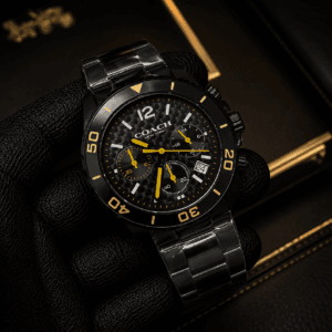 Coach Men's Black Stainless Steel Watch Original Authentic Quality with Multi Function Dial and Date Display