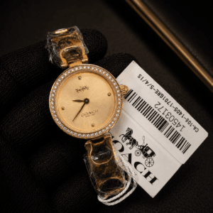 Coach Women's Crystal Bezel Bracelet Watch Original Authentic Quality Black and Rose Gold Dial with Premium Bracelet
