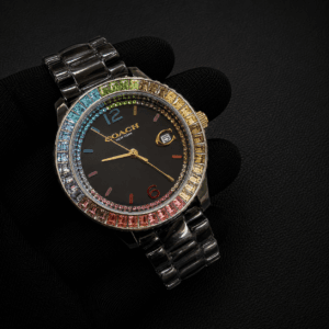 Coach Women's Black Ceramic Rainbow Crystal Watch Original Authentic Quality