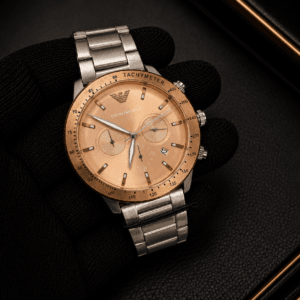 Emporio Armani Men's Rose Gold Chronograph Watch Original Authentic Quality