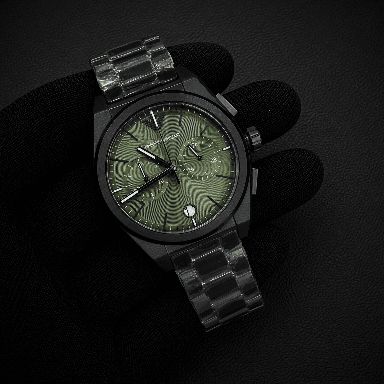 Emporio Armani Men's Green Chronograph Watch Original Authentic Quality