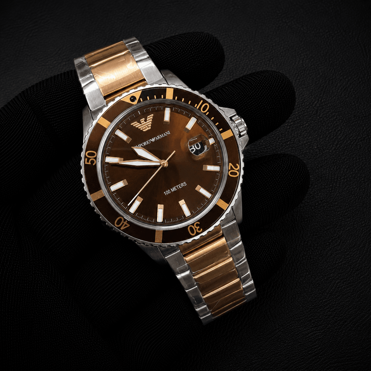 Emporio Armani Men's Brown Diver Watch Original Authentic Quality