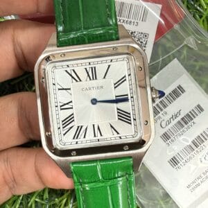 Cartier Santos de Cartier Silver Men's Leather Strap Japan Movement Watch