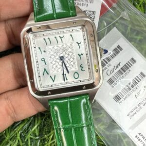 Cartier Santos de Cartier Silver Men's Leather Strap Japan Movement Watch
