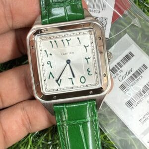 Cartier Santos de Cartier Silver Men's Leather Strap Japan Movement Watch
