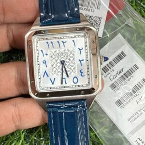 Cartier Santos de Cartier Silver Men's Leather Strap Japan Movement Watch