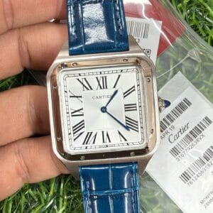 Cartier Santos de Cartier Silver Men's Leather Strap Japan Movement Watch