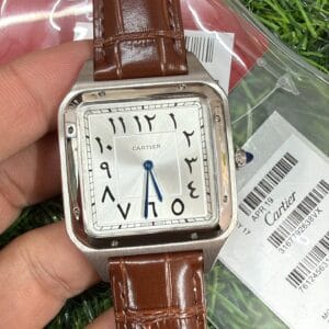 Cartier Santos de Cartier Silver Men's Leather Strap Japan Movement Watch
