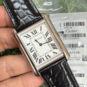 Cartier Tank Men's Leather Strap Japan Movement Watch