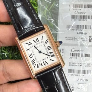 Cartier Tank Leather Strap Japan Movement Women's Watch