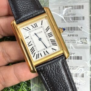 Cartier Tank Leather Strap Japan Movement Men's Watch
