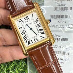 Cartier Tank Leather Strap Japan Movement Men's Watch