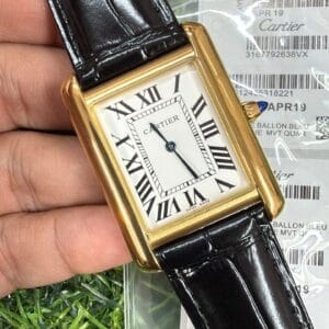 Cartier Tank Leather Strap Japan Movement Men's Watch