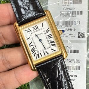 Cartier Tank Leather Strap Japan Movement Men's Watch