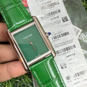 Cartier Tank Louis Silver Leather Strap Watch