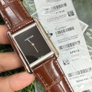 Cartier Tank Louis Silver Leather Strap Watch