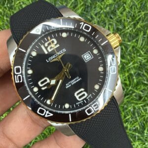 Longines HydroConquest Automatic 41MM Men's Watch with Ceramic Bezel Premium Silicone Strap Green Blue Black Dial
