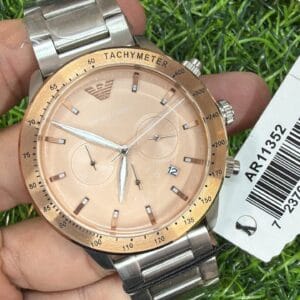 Emporio Armani Men's Rose Gold Chronograph Watch Original Authentic Quality