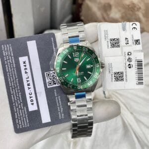 TAG Heuer Formula 1 Date 43mm Swiss Quartz Green Dial Stainless Steel Men's Watch Authentic Store Quality