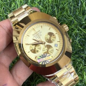 RADO DiaStar Chronograph Black Gold Premium Japan Machine Sapphire Glass Stainless Steel Men's Watch