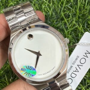 Movado Slim Japan Quartz Premium Sapphire Glass Silver Watch for Men with Stainless Steel Bracelet