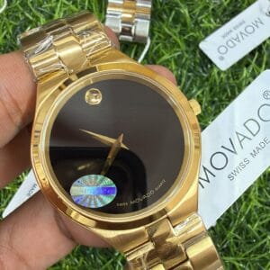 Movado Premium Slim Sapphire Glass Gold Rose Gold Watch for Men with Japan Quartz Movement and Stainless Steel Bracelet