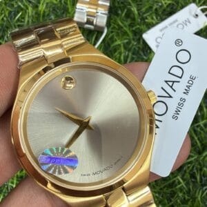 Movado Premium Slim Sapphire Glass Gold Rose Gold Watch for Men with Japan Quartz Movement and Stainless Steel Bracelet