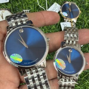 Movado Premium Slim Silver Quartz Watch for Men and Women with Japan Quartz Movement and Stainless Steel Bracelet