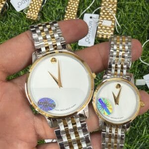 Movado Premium Slim Dual Tone Quartz Watch for Men and Women with Japan Quartz Movement and Stainless Steel Bracelet