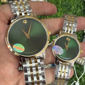 Movado Premium Slim Dual Tone Quartz Watch for Men and Women with Japan Quartz Movement and Stainless Steel Bracelet